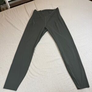 Adidas‎ Women sz L Tight Fit Leggings Pants Olive Green Athleisure Workout